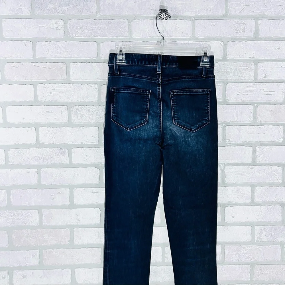 PAIGE Sarah Slim High Rise Straight Leg Jeans in Black Willow Wash Size 25